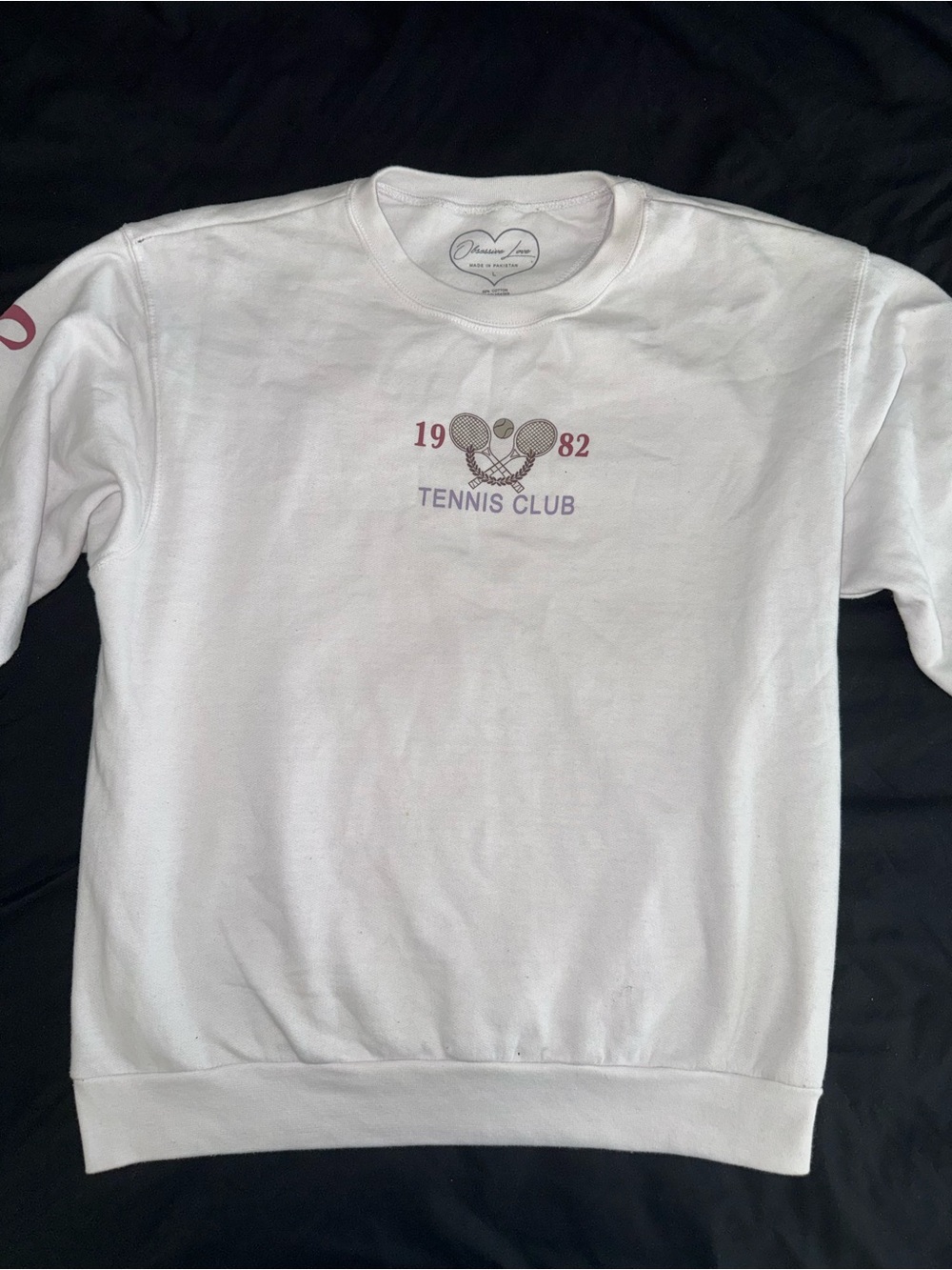 Tennis Club Graphic Crewneck Sweatshirt - White